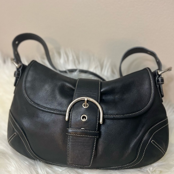 Vintage Coach black leather soho  Y2K bag 9248 - Picture 3 of 15